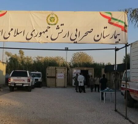 برپایی بیمارستان صحرایی نیروی زمینی ارتش در مرز خسروی