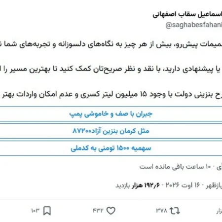 آینده بنزین به رأی مردم گذاشته شد؛ فقط ۱۱ هزار نفر شرکت کردند!